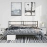 Cadre de lit métal sans matelas avec tête de lit noir 193x203cm 