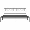 Cadre de lit métal sans matelas avec tête de lit noir 193x203cm 