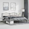 Cadre de lit métal sans matelas avec tête de lit noir 183x213cm 