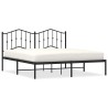 Cadre de lit métal sans matelas avec tête de lit noir 183x213cm 