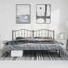 Cadre de lit métal sans matelas avec tête de lit noir 183x213cm 