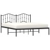 Cadre de lit métal sans matelas avec tête de lit noir 183x213cm 