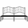 Cadre de lit métal sans matelas avec tête de lit noir 183x213cm 