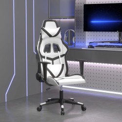 Chaise de jeu Blanc et noir Similicuir 