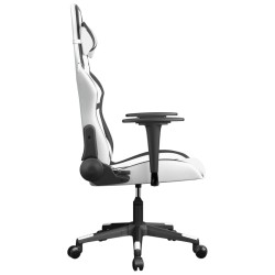 Chaise de jeu Blanc et noir Similicuir 