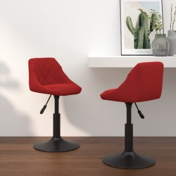 Chaises pivotantes à manger lot de 2 bordeaux velours 