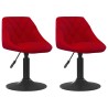 Chaises pivotantes à manger lot de 2 bordeaux velours 