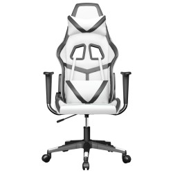 Chaise de jeu de massage Blanc et noir Similicuir 