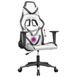 Chaise de jeu de massage Blanc et noir Similicuir 