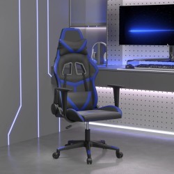 Chaise de jeu de massage Noir et bleu Similicuir 