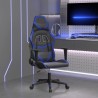 Chaise de jeu de massage Noir et bleu Similicuir 