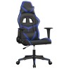 Chaise de jeu de massage Noir et bleu Similicuir 