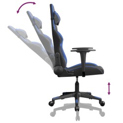 Chaise de jeu de massage Noir et bleu Similicuir 