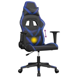 Chaise de jeu de massage Noir et bleu Similicuir 