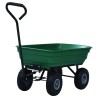 Chariot à main de jardin 300 kg 75 L Vert 