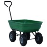 Chariot à main de jardin 300 kg 75 L Vert 