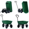 Chariot à main de jardin 300 kg 75 L Vert 