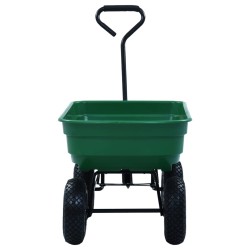 Chariot à main de jardin 300 kg 75 L Vert 