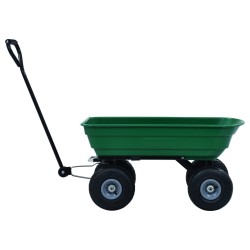 Chariot à main de jardin 300 kg 75 L Vert 