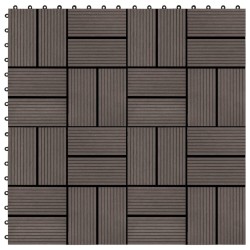 Carreaux de terrasse 22 pcs 30 x 30 cm 2 m² WPC Marron foncé 