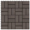 Carreaux de terrasse 22 pcs 30 x 30 cm 2 m² WPC Marron foncé 