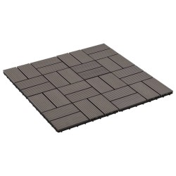 Carreaux de terrasse 22 pcs 30 x 30 cm 2 m² WPC Marron foncé 