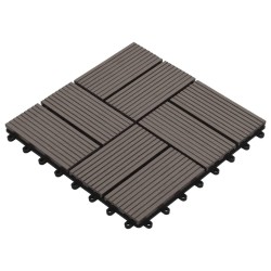 Carreaux de terrasse 22 pcs 30 x 30 cm 2 m² WPC Marron foncé 