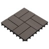 Carreaux de terrasse 22 pcs 30 x 30 cm 2 m² WPC Marron foncé 