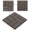 Carreaux de terrasse 22 pcs 30 x 30 cm 2 m² WPC Marron foncé 