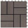 Carreaux de terrasse 22 pcs 30 x 30 cm 2 m² WPC Marron foncé 