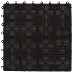 Carreaux de terrasse 22 pcs 30 x 30 cm 2 m² WPC Marron foncé 