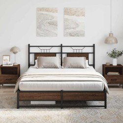 Cadre de lit sans matelas chêne marron 140x200 cm 