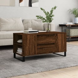 Table basse chêne marron 102x44,5x50 cm bois d'ingénierie 