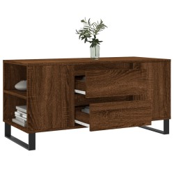 Table basse chêne marron 102x44,5x50 cm bois d'ingénierie 