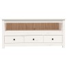 Meuble TV Blanc 114x35x52 cm Bois de pin massif 