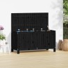 Boîte de rangement de jardin Noir 115x49x60 cm Bois massif pin 
