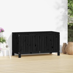 Boîte de rangement de jardin Noir 115x49x60 cm Bois massif pin 