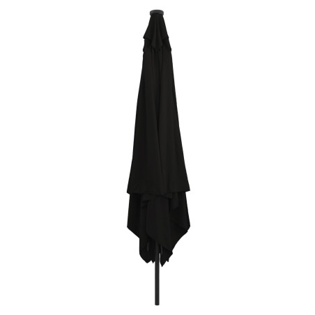 Parasol carréavec lumières LED 295x245 cm en noir 