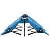 Chaise longue pliable 2 places bleu acier 