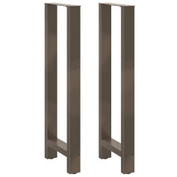 Pieds de table de bar en acier naturel, 2 pièces, 50 x (110-111) cm 