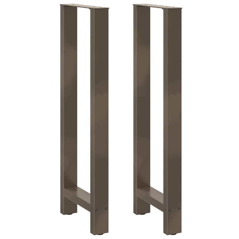 Pieds de table de bar en acier naturel, 2 pièces, 50 x (110-111) cm 
