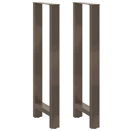 Pieds de table de bar en acier naturel, 2 pièces, 50 x (110-111) cm 