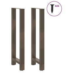 Pieds de table de bar en acier naturel, 2 pièces, 50 x (110-111) cm 