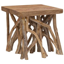 Table basse en rondin 40x40x40 cm bois de récupération mélangé 
