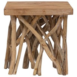 Table basse en rondin 40x40x40 cm bois de récupération mélangé 