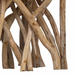 Table basse en rondin 40x40x40 cm bois de récupération mélangé 