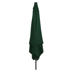 Parasol de jardin carré avec lumières LED 295x245 cm Vert 