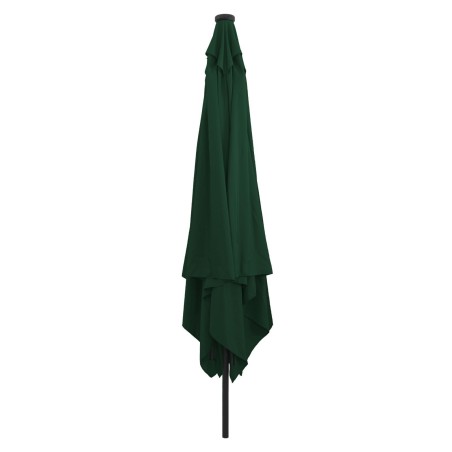 Parasol de jardin carré avec lumières LED 295x245 cm Vert 