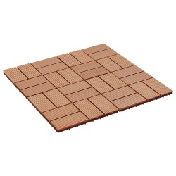 Carreaux de terrasse 22 pcs 30 x 30 cm 2 m² WPC Teck 