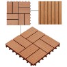 Carreaux de terrasse 22 pcs 30 x 30 cm 2 m² WPC Teck 